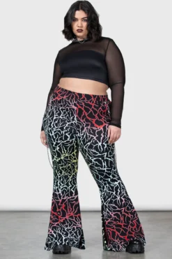 KILLSTAR Glamour Perfection Plus Size Rainbow Lightning Flares