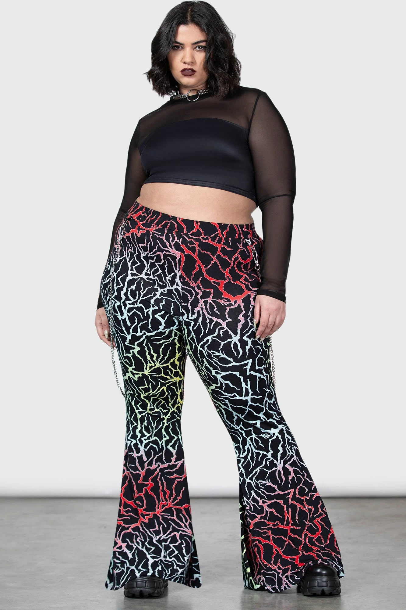 KILLSTAR Glamour Perfection Plus Size Rainbow Lightning Flares 1 KILLSTAR Glamour Perfection Plus Size Rainbow Lightning Flares