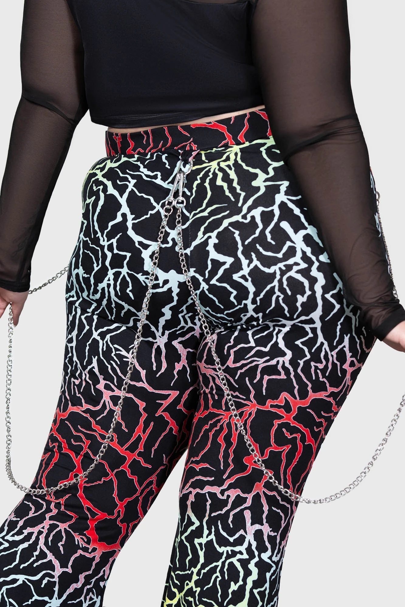 KILLSTAR Glamour Perfection Plus Size Rainbow Lightning Flares 2 KILLSTAR Glamour Perfection Plus Size Rainbow Lightning Flares - Image 2