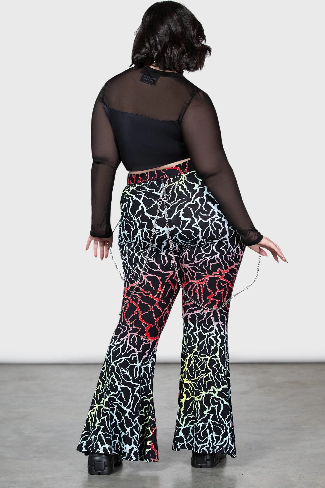 KILLSTAR Glamour Perfection Plus Size Rainbow Lightning Flares 4 KILLSTAR Glamour Perfection Plus Size Rainbow Lightning Flares - Image 4
