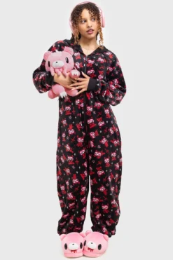 KILLSTAR Gloomy Horns Fleece Onesie - Gloomy Bear Collaboration