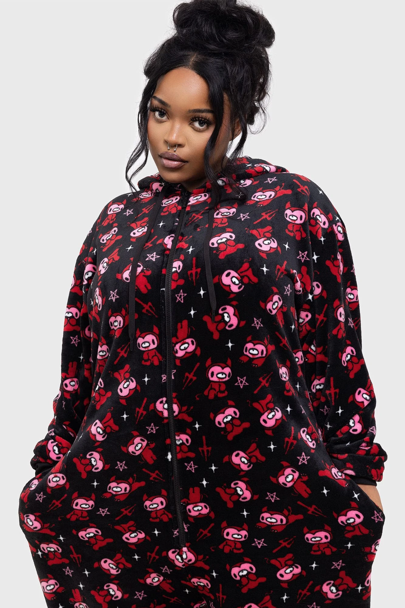 KILLSTAR Gloomy Horns Fleece Onesie - Gloomy Bear Collaboration 7 KILLSTAR Gloomy Horns Fleece Onesie - Gloomy Bear Collaboration - Image 7