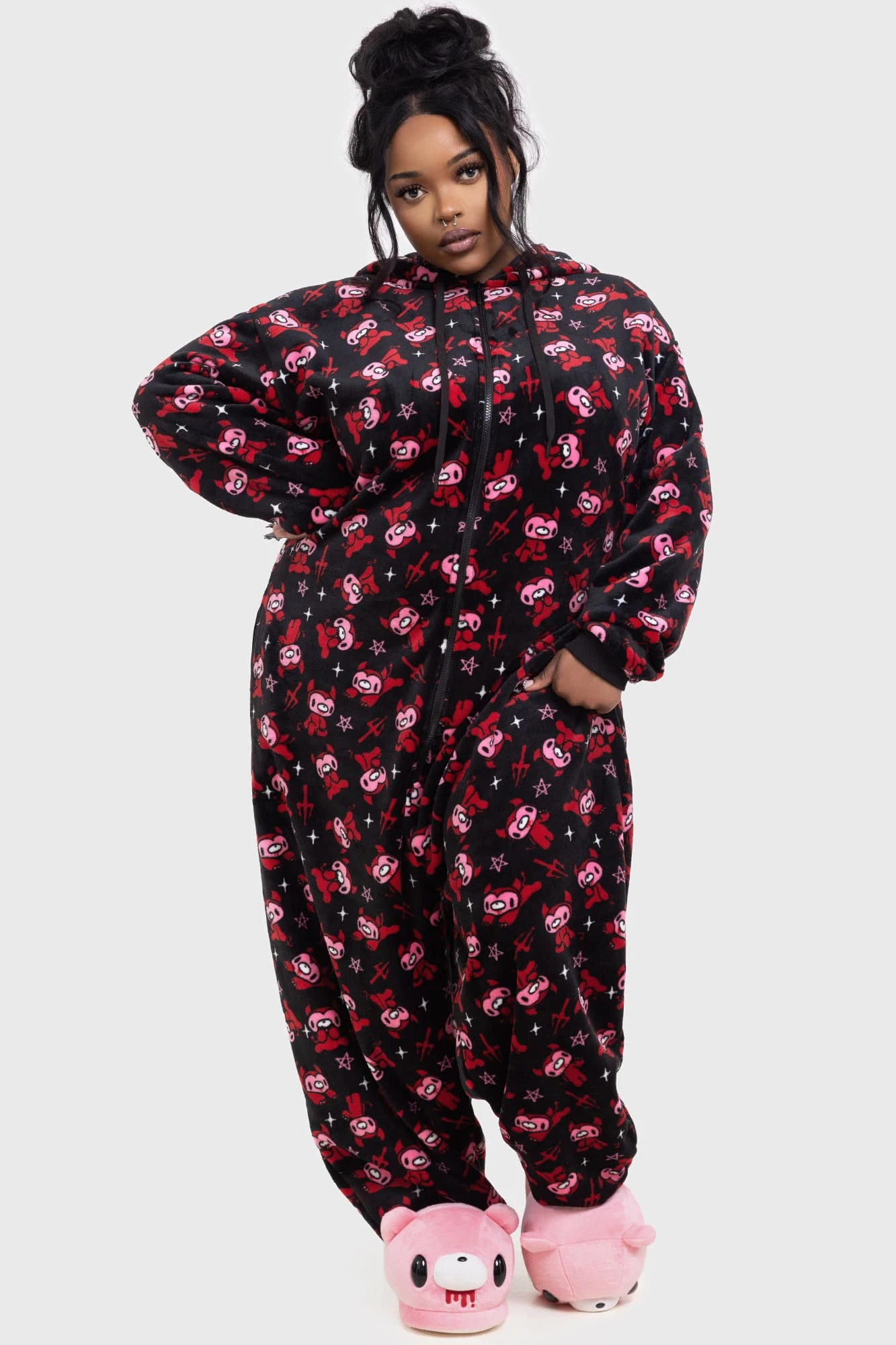 KILLSTAR Gloomy Horns Fleece Onesie - Gloomy Bear Collaboration 8 KILLSTAR Gloomy Horns Fleece Onesie - Gloomy Bear Collaboration - Image 8