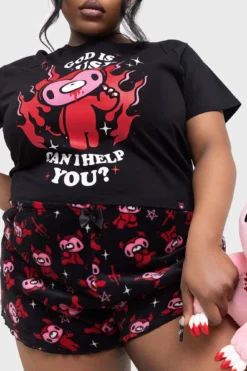 Killstar x Gloomy Bear Gloomy Horns Lounge Shorts -Kill Star Store GLOOMY HORNS LOUNGE SHORTS PLUS W Bcopy b4384b36 7cbb 4d42 b48c 5fd89fd03ba3