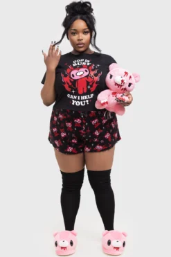 Killstar x Gloomy Bear Gloomy Horns Lounge Shorts -Kill Star Store GLOOMY HORNS LOUNGE SHORTS PLUS W Ecopy 3d0d87ae f85f 4896 a212 dfc5e958eaae