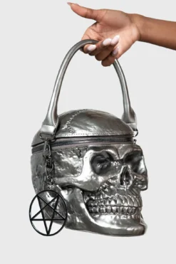 KILLSTAR Grave Digger Skull Handbag [Gunmetal]