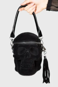 Killstar Grave Digger Skull Handbag - Velvet Edition