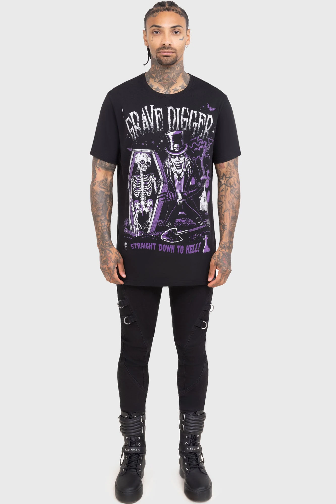 KILLSTAR Grave Digger Men's Gothic T-Shirt 2 KILLSTAR Grave Digger Men's Gothic T-Shirt - Image 2