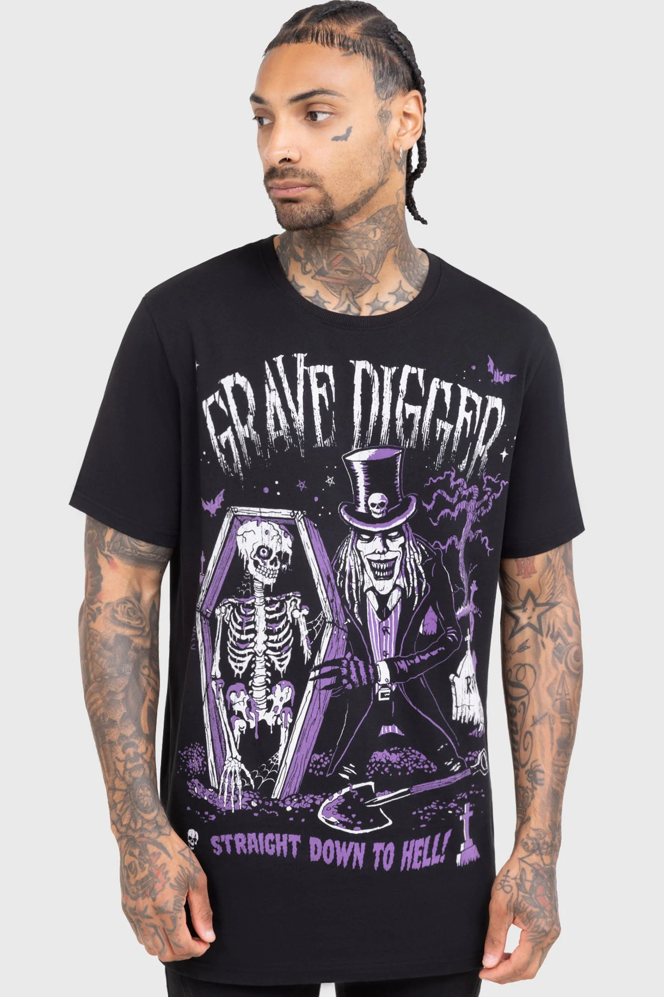 KILLSTAR Grave Digger Men's Gothic T-Shirt 1 KILLSTAR Grave Digger Men's Gothic T-Shirt