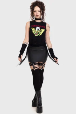 KILLSTAR x Gremlins Stripe Distressed Knit Vest