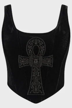 Grimwhisper Corset Top -Kill Star Store GRIMSWHISPERCORSET BLACK 1