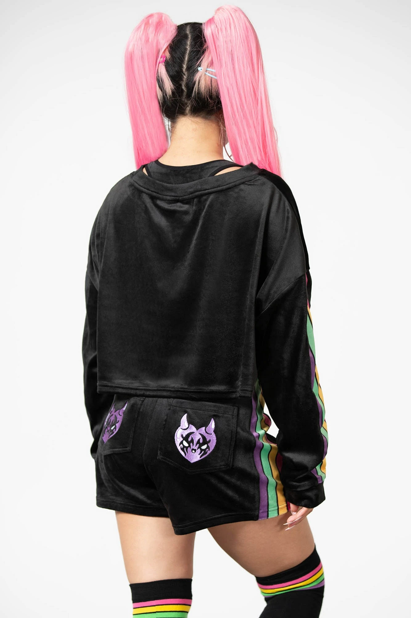 KILLSTAR Groovy Velour Shorts 2 KILLSTAR Groovy Velour Shorts - Image 2