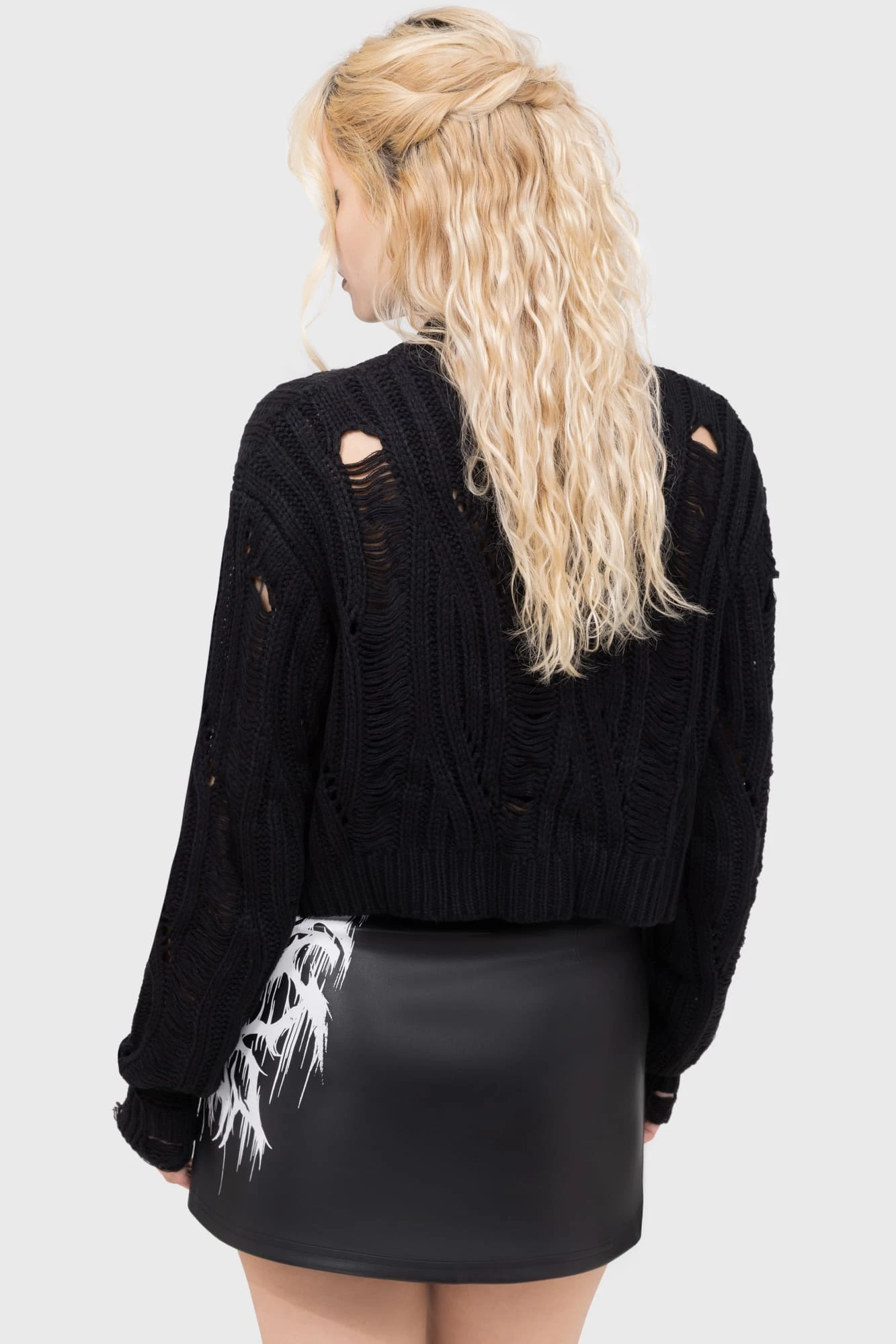 Killstar Ghastmark Distressed Crop Knit Sweater 4 Killstar Ghastmark Distressed Crop Knit Sweater - Image 4