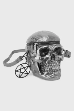 KILLSTAR Grave Digger Skull Handbag [Gunmetal] -Kill Star Store GravediggerBag GUNMETAL G