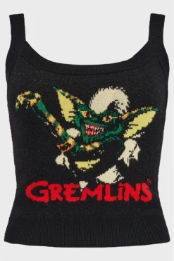 Killstar x Gremlins Stripe Knitted Crop Top -Kill Star Store GremlinKnittedTop Black 1 1 2 1 1 2