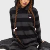 KILLSTAR Harajuku Hooded Dress - Striped Gothic Mini Dress