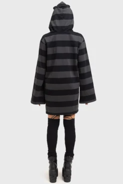 KILLSTAR Harajuku Hooded Dress - Striped Gothic Mini Dress -Kill Star Store HARAJUKU HOODED DRESS W G 0785161e 2b8b 4751 97d5 081edc13e0ca