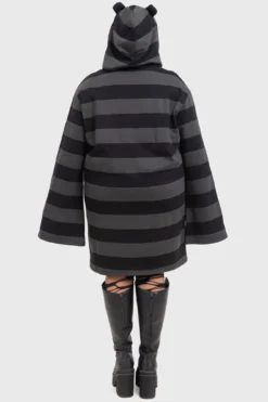 KILLSTAR Harajuku Hooded Dress - Striped Gothic Mini Dress -Kill Star Store HARAJUKU HOODED DRESS PLUS W F f7266896 3b1c 41f2 8ef4 1cf455da1037