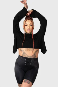 KILLSTAR Haunted Affirmations Open Back Cropped Long Sleeve Top 14 KILLSTAR Haunted Affirmations Open Back Cropped Long Sleeve Top -Kill Star Store HAUNTED AFFIRMATIONS LONG SLEEVE TOP W D