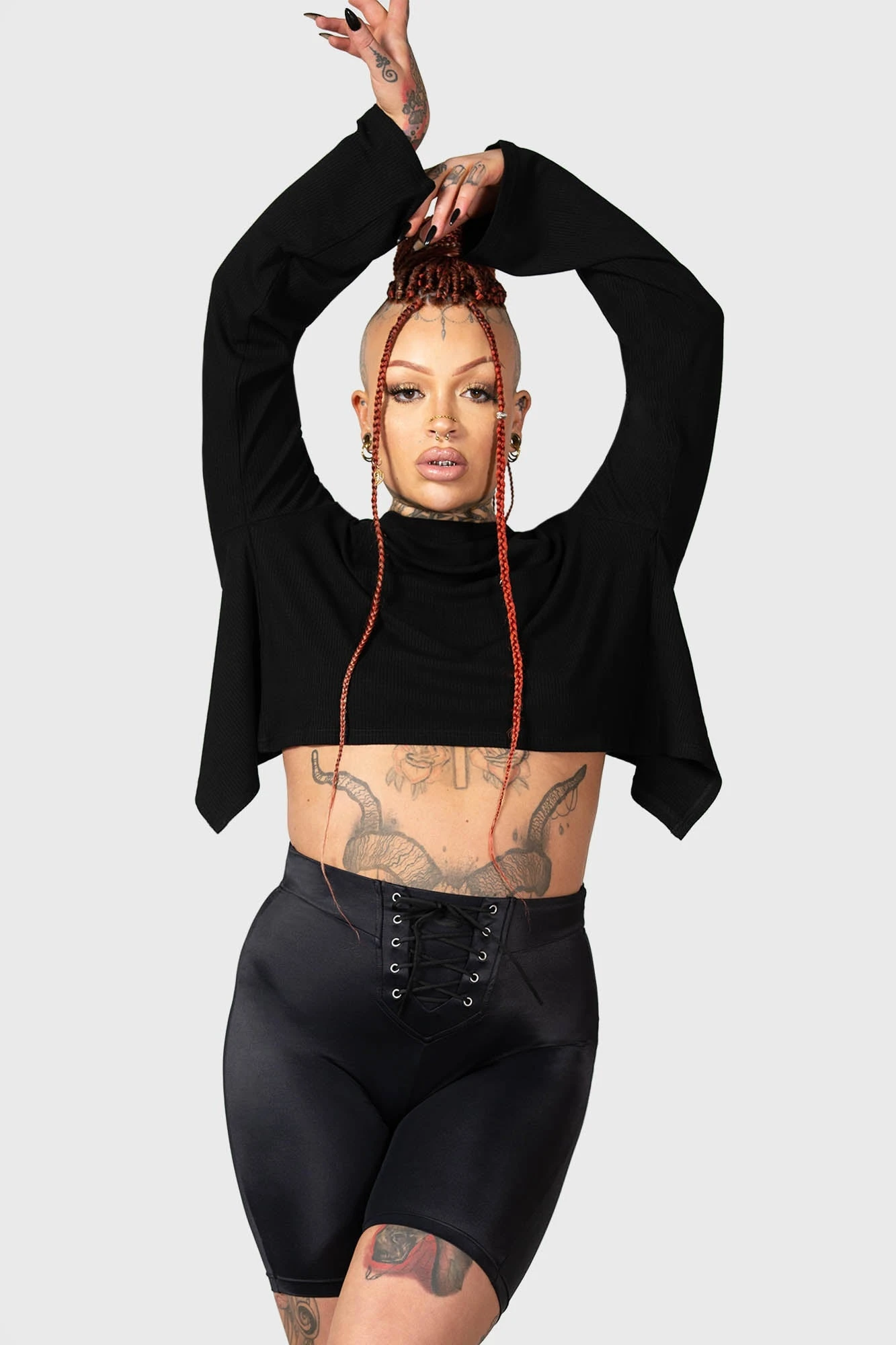 KILLSTAR Haunted Affirmations Open Back Cropped Long Sleeve Top 7 KILLSTAR Haunted Affirmations Open Back Cropped Long Sleeve Top - Image 7