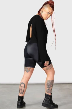 KILLSTAR Haunted Affirmations Open Back Cropped Long Sleeve Top 15 KILLSTAR Haunted Affirmations Open Back Cropped Long Sleeve Top -Kill Star Store HAUNTED AFFIRMATIONS LONG SLEEVE TOP W E