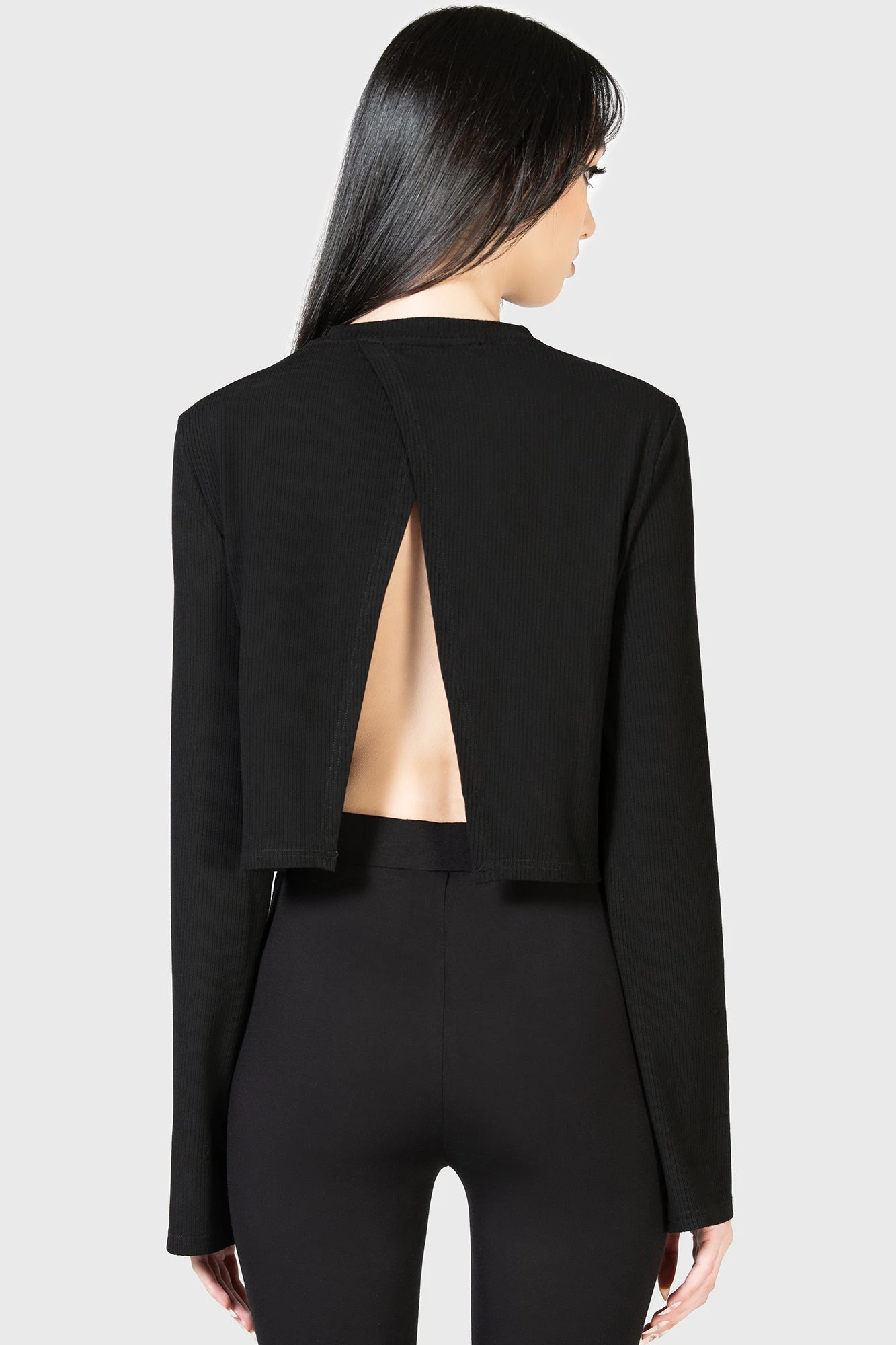 KILLSTAR Haunted Affirmations Open Back Cropped Long Sleeve Top 5 KILLSTAR Haunted Affirmations Open Back Cropped Long Sleeve Top - Image 5