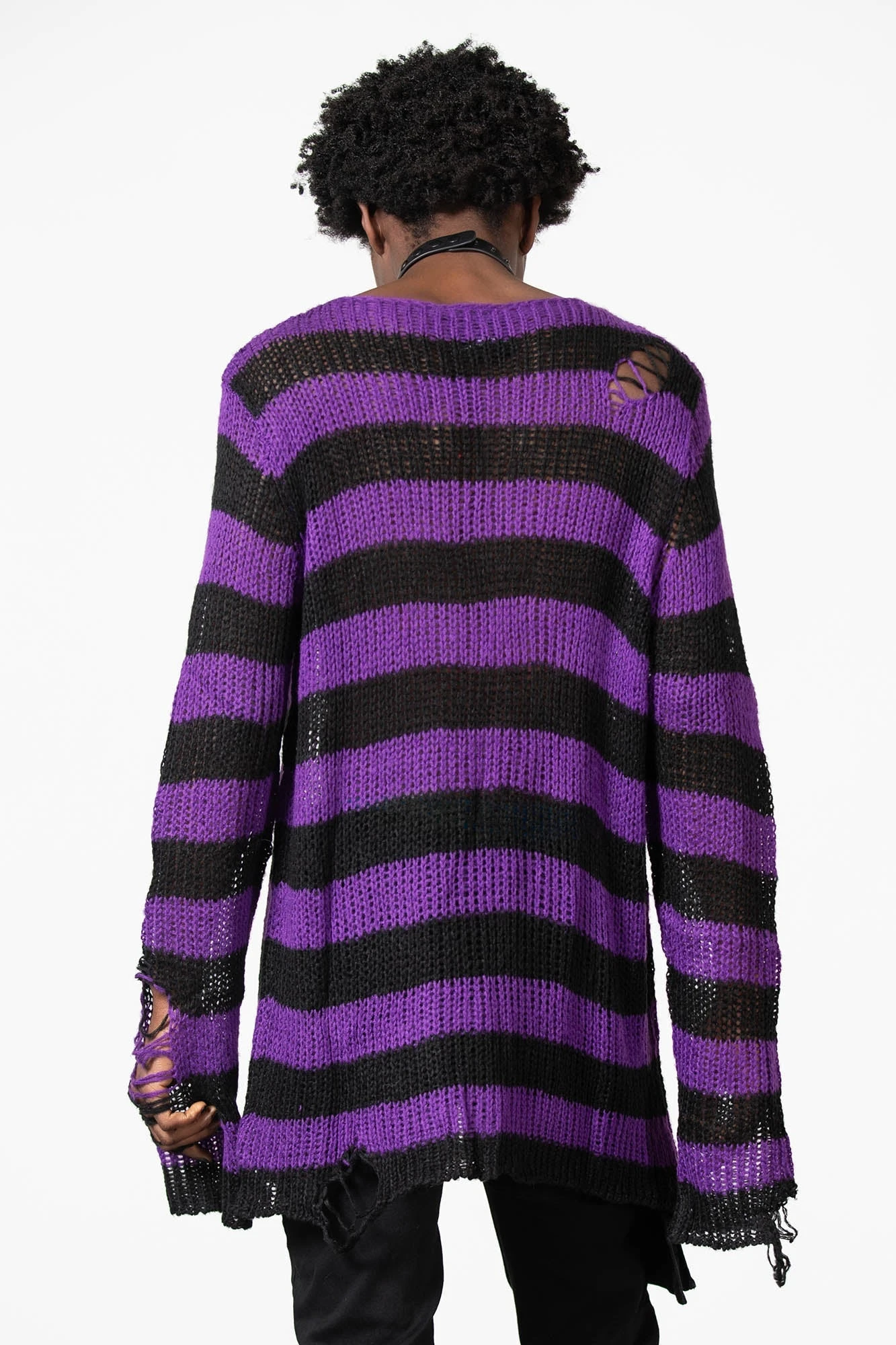 KILLSTAR Hazed Out Knit Sweater - Distressed Striped Knitwear 6 KILLSTAR Hazed Out Knit Sweater - Distressed Striped Knitwear - Image 6