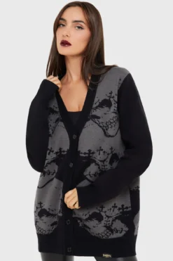 Alchemy Headstone Skull Knit Cardigan - Official KILLSTAR Collaboration
