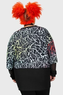 Killstar Heaven Sent Plus Size Top - Rainbow Lightning Fishnet Mesh 9 Killstar Heaven Sent Plus Size Top - Rainbow Lightning Fishnet Mesh -Kill Star Store HEAVEN SENT TOP PLUS W E