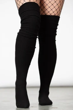 KILLSTAR Hecate Slouch Socks - Extra Long Ribbed Goth Style
