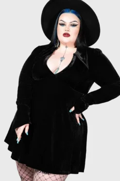 KILLSTAR Hecate Velvet Plunge Dress [Plus Size]