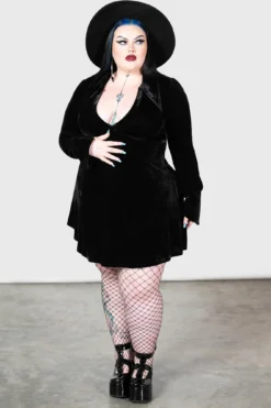 KILLSTAR Hecate Velvet Plunge Dress [Plus Size] -Kill Star Store HECATE VELVET PLUNGE DRESS PLUS W E