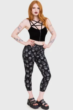 KILLSTAR Heirloom Capri Skull Print Trousers