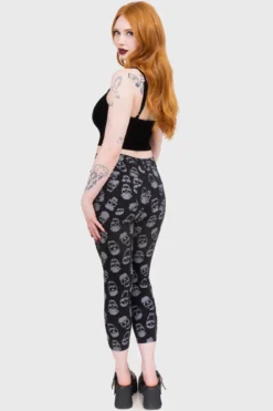 KILLSTAR Heirloom Capri Skull Print Trousers -Kill Star Store HEIRLOOMCAPRI F