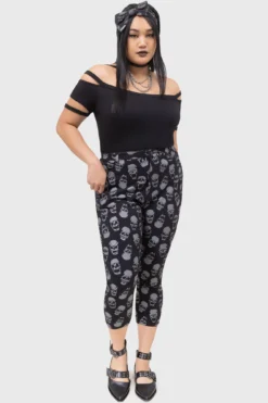 KILLSTAR Heirloom Capri Skull Print Trousers -Kill Star Store HEIRLOOMCAPRI PLUS C