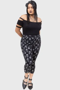 KILLSTAR Heirloom Capri Skull Print Trousers -Kill Star Store HEIRLOOM CAPRI PLUS B