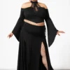 KILLSTAR Hellverina Lace-Up Double Split Maxi Skirt - Plus Size