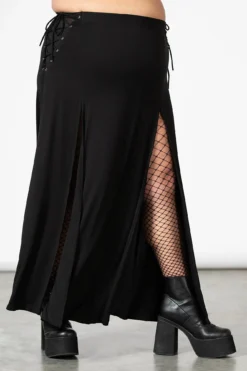 KILLSTAR Hellverina Lace-Up Double Split Maxi Skirt - Plus Size 11 KILLSTAR Hellverina Lace-Up Double Split Maxi Skirt - Plus Size -Kill Star Store HELLVERINA SPLIT MAXI SKIRT PLUS W G