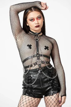 KILLSTAR Hellz Bells Faux Leather Harness with Pentagram & Chains