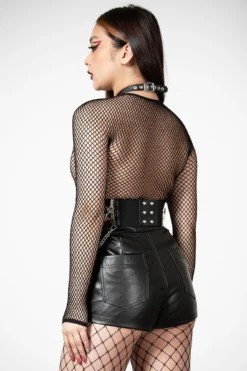 KILLSTAR Hellz Bells Faux Leather Harness with Pentagram & Chains -Kill Star Store HELLZ BELLS HARNESS G