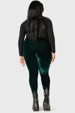 KILLSTAR Hematite Velvet Leggings - Emerald [Plus Size] -Kill Star Store HEMATITE LEGGINGS GREEN PLUS W D 3ae52f73 d5e0 4719 9d0f c389e216dded