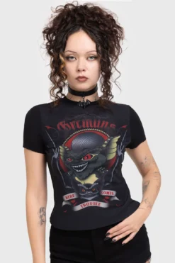 KILLSTAR x Gremlins Here Comes Trouble Fitted Mesh T-Shirt