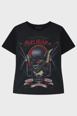 KILLSTAR x Gremlins Here Comes Trouble Fitted Mesh T-Shirt 11 KILLSTAR x Gremlins Here Comes Trouble Fitted Mesh T-Shirt -Kill Star Store HERE COMES TROUBLE FITTTED T SHIRT 1 1
