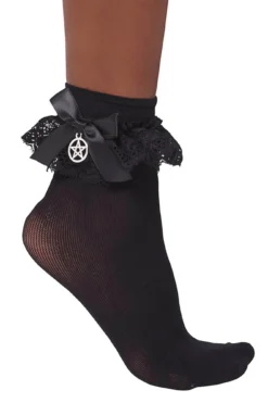 KILLSTAR Hextra Gothic Ankle Socks with Pentagram Charm -Kill Star Store HEXTRA SOCKS