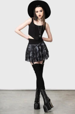 KILLSTAR Hioid Mini Skirt with Suspender Straps -Kill Star Store HIOID MINI SKIRT W D