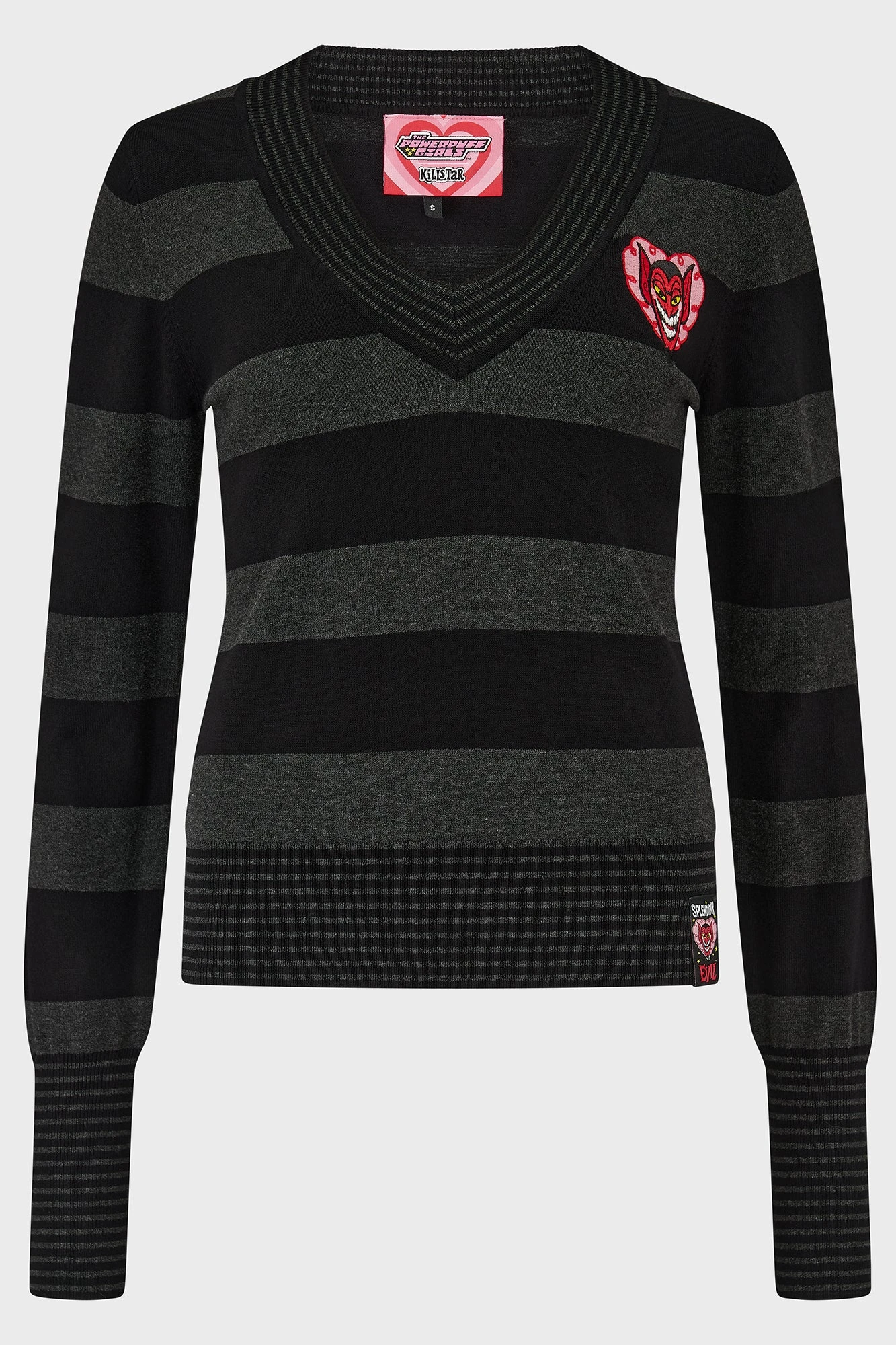 Killstar x HIM His Infernal Majesty Striped Knitted Top 7 Killstar x HIM His Infernal Majesty Striped Knitted Top - Image 7