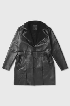 KILLSTAR Hughie Plus Size Faux Leather Coat -Kill Star Store HUGHIE COAT PLUS FLAT M 1