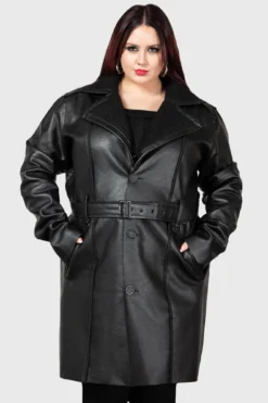 KILLSTAR Hughie Plus Size Faux Leather Coat