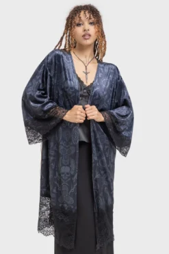 KILLSTAR x The Lost Boys Half Vamp Kimono - Velvet Lace Robe -Kill Star Store HalfVampKimono 1