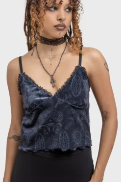 KILLSTAR x The Lost Boys Half Vamp Velvet Crop Top